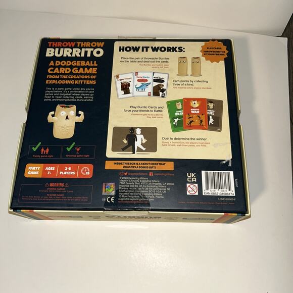 EXPLODING KITTENS Throw Throw Burrito Card Game - Picture 3 of 4